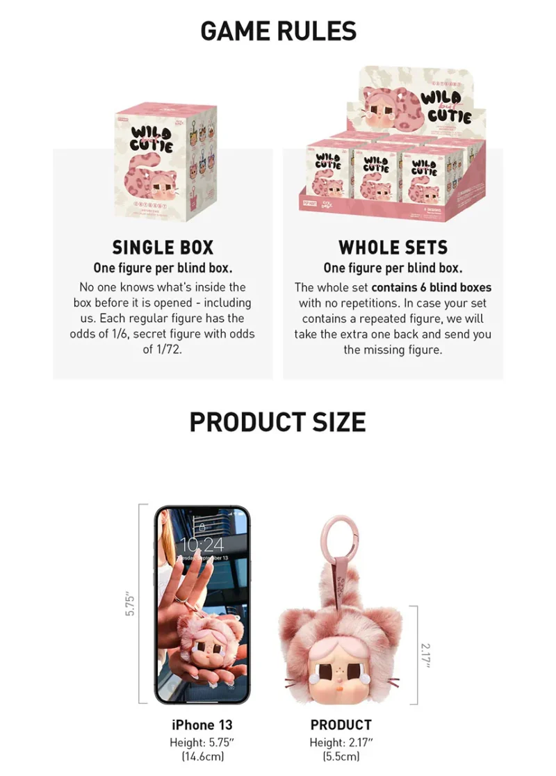 CRYBABY Wild But Cutie Series Vinyl Plush Pendant Sealed Case (6 Blind Box) - Image 3